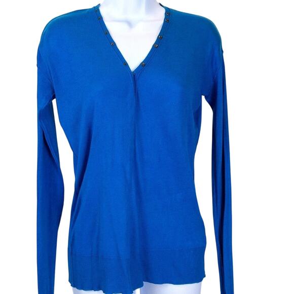 Martin + Osa Blue 3/4 Snap Sweater. Modal - Silk - Wool XS NWOT - Picture 1 of 7